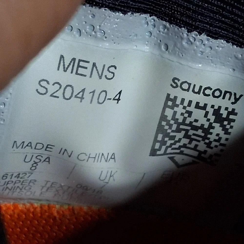 Saucony Liberty ISO Mens Running Shoes Black Orange EVERUN Stability Sz 8
